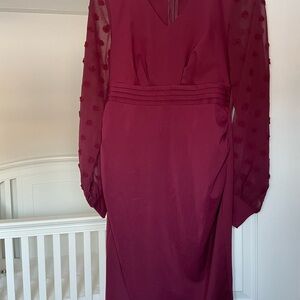 Elegant Burgundy Maternity Dress